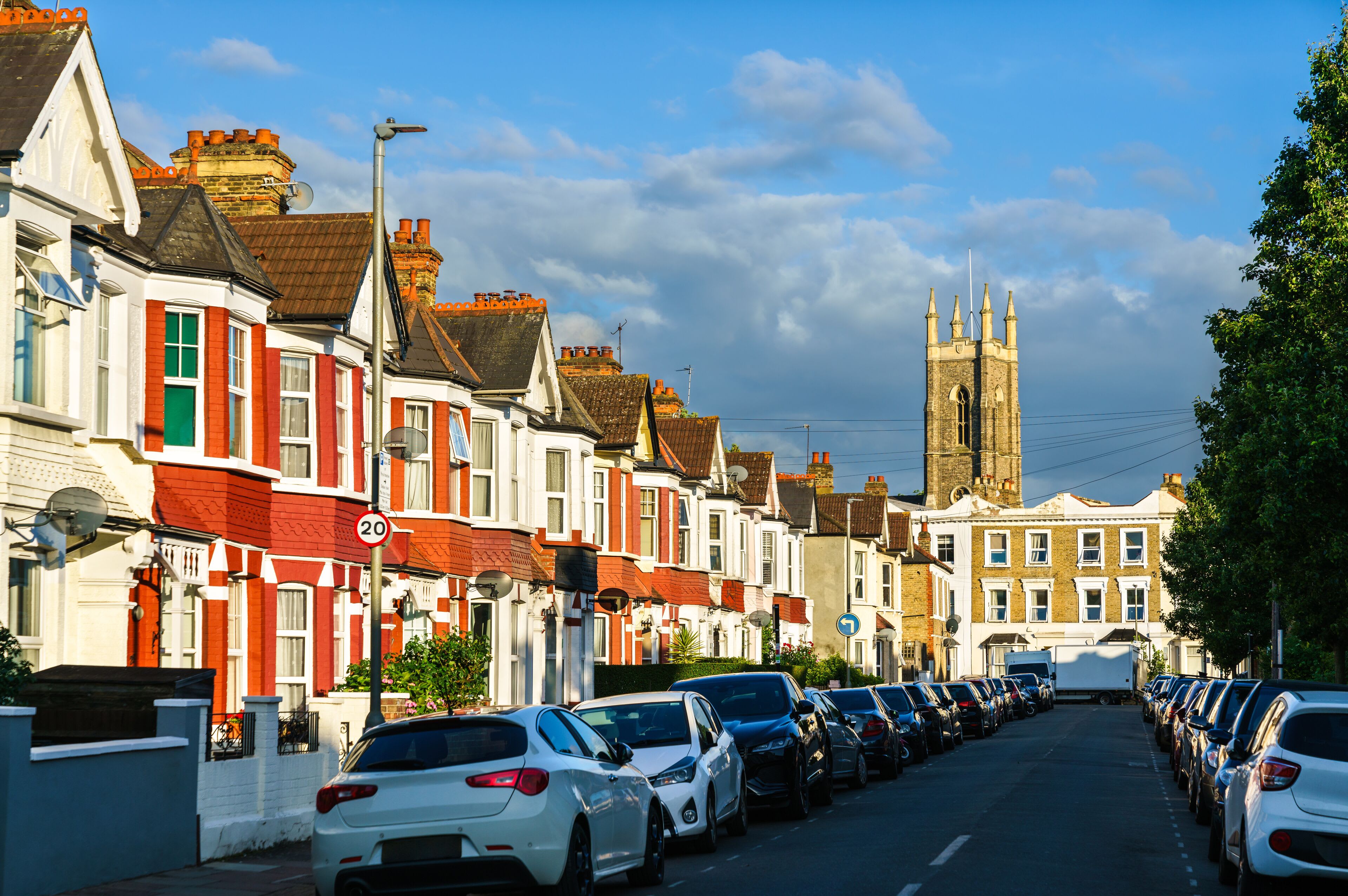 Balham street of semi-detached houses, near our mobile headlight restoration customers