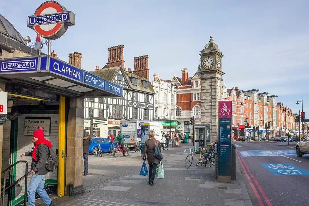 Clapham Common Underground station, near our mobile headlight restoration customers in Clapham