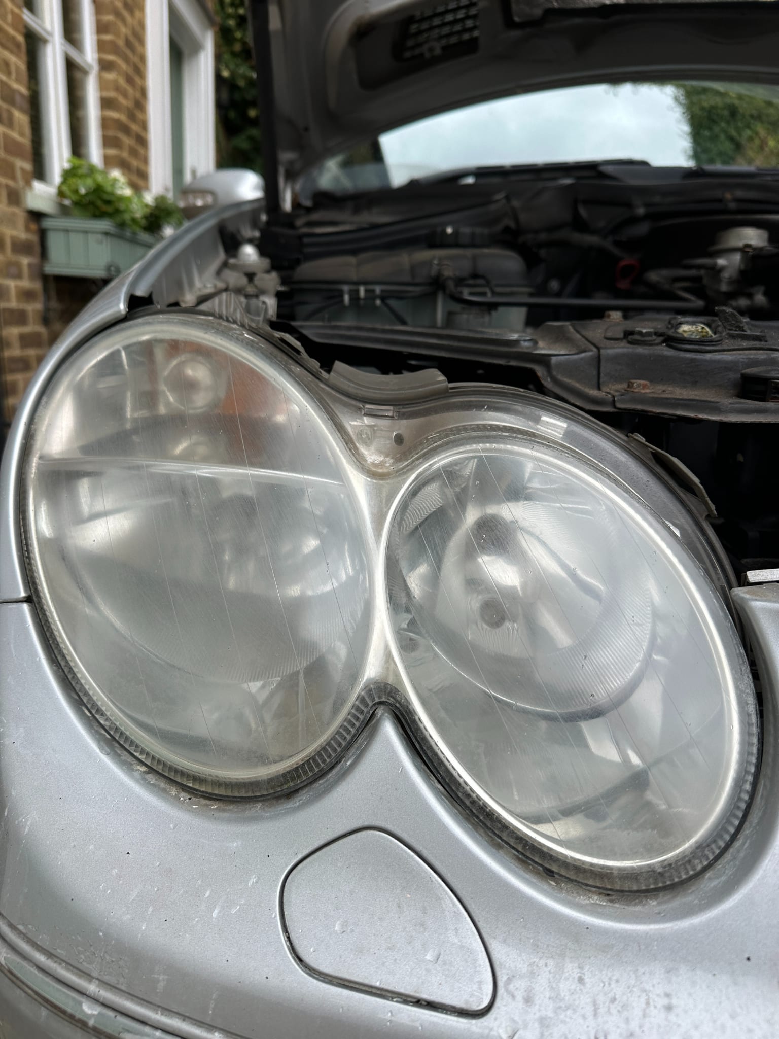 Headlight before restoration