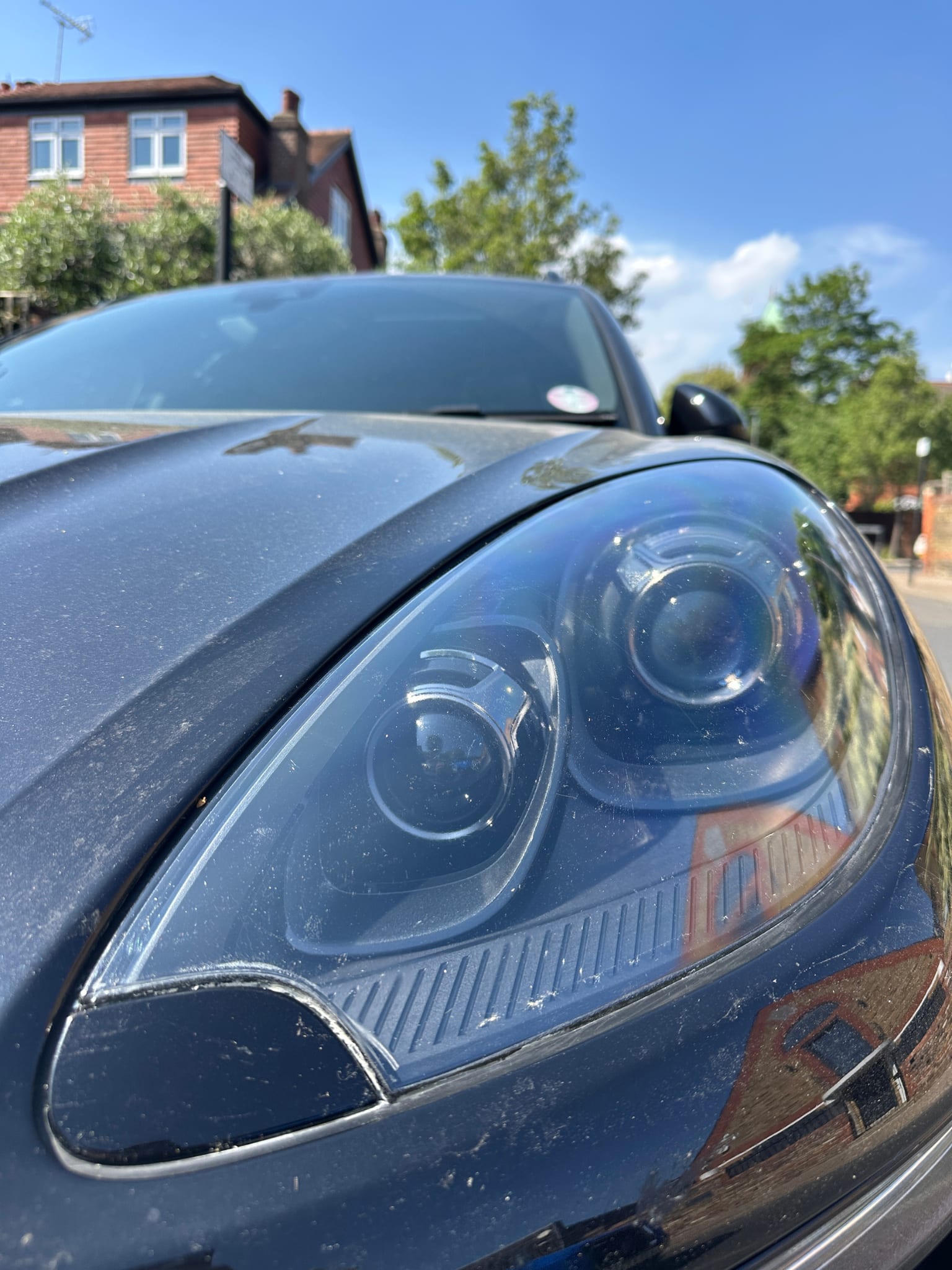 Porsche Macan headlight after restoration