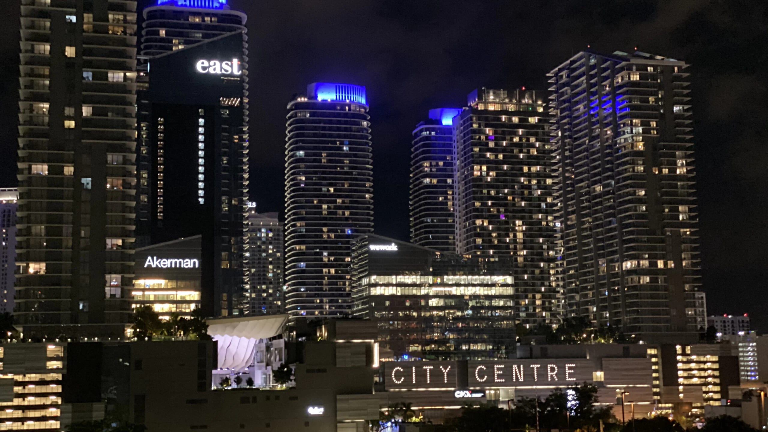Brickell City Centre glowing at night