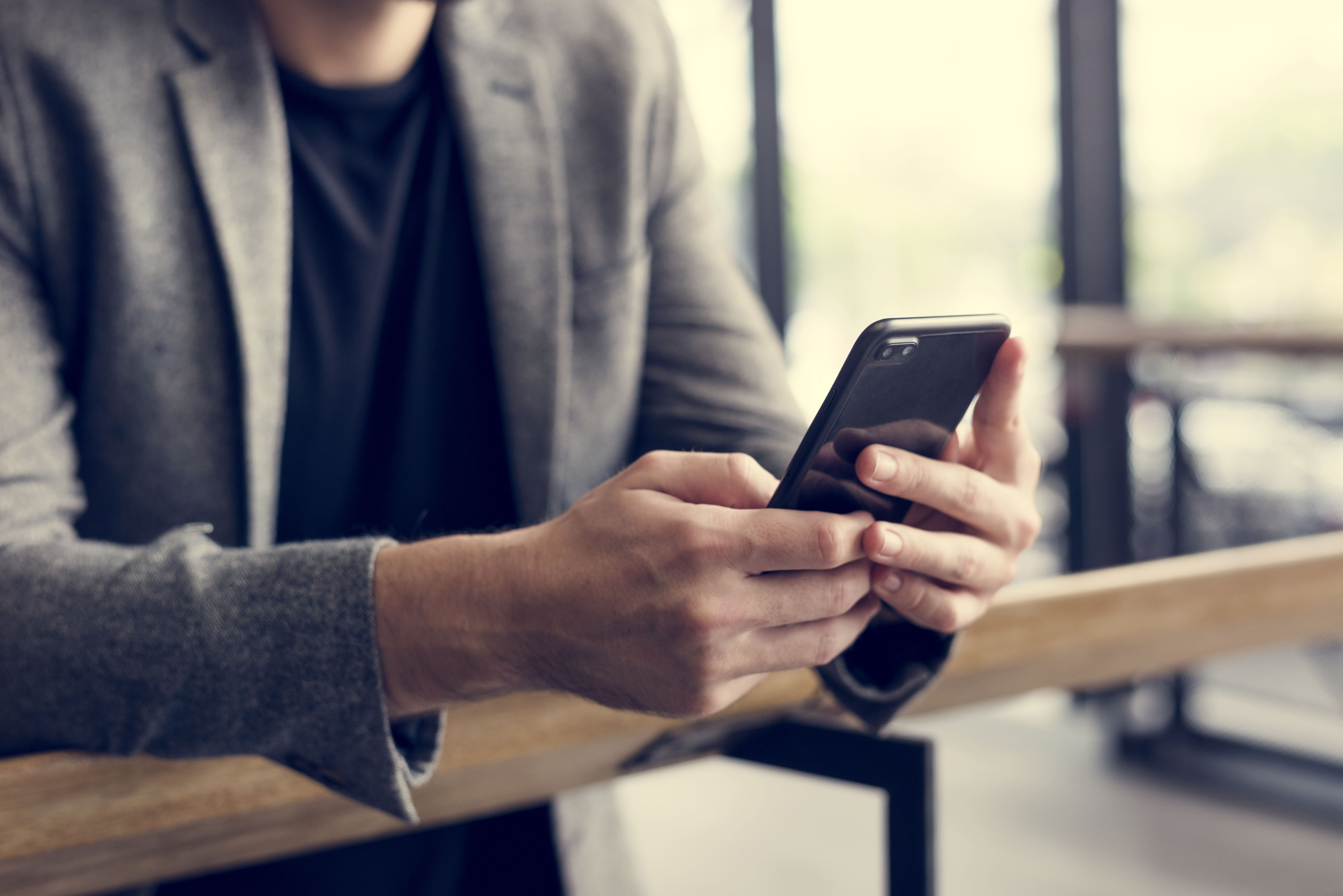 Man using his mobile phone