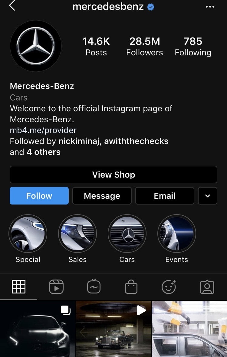 mercedes instagram