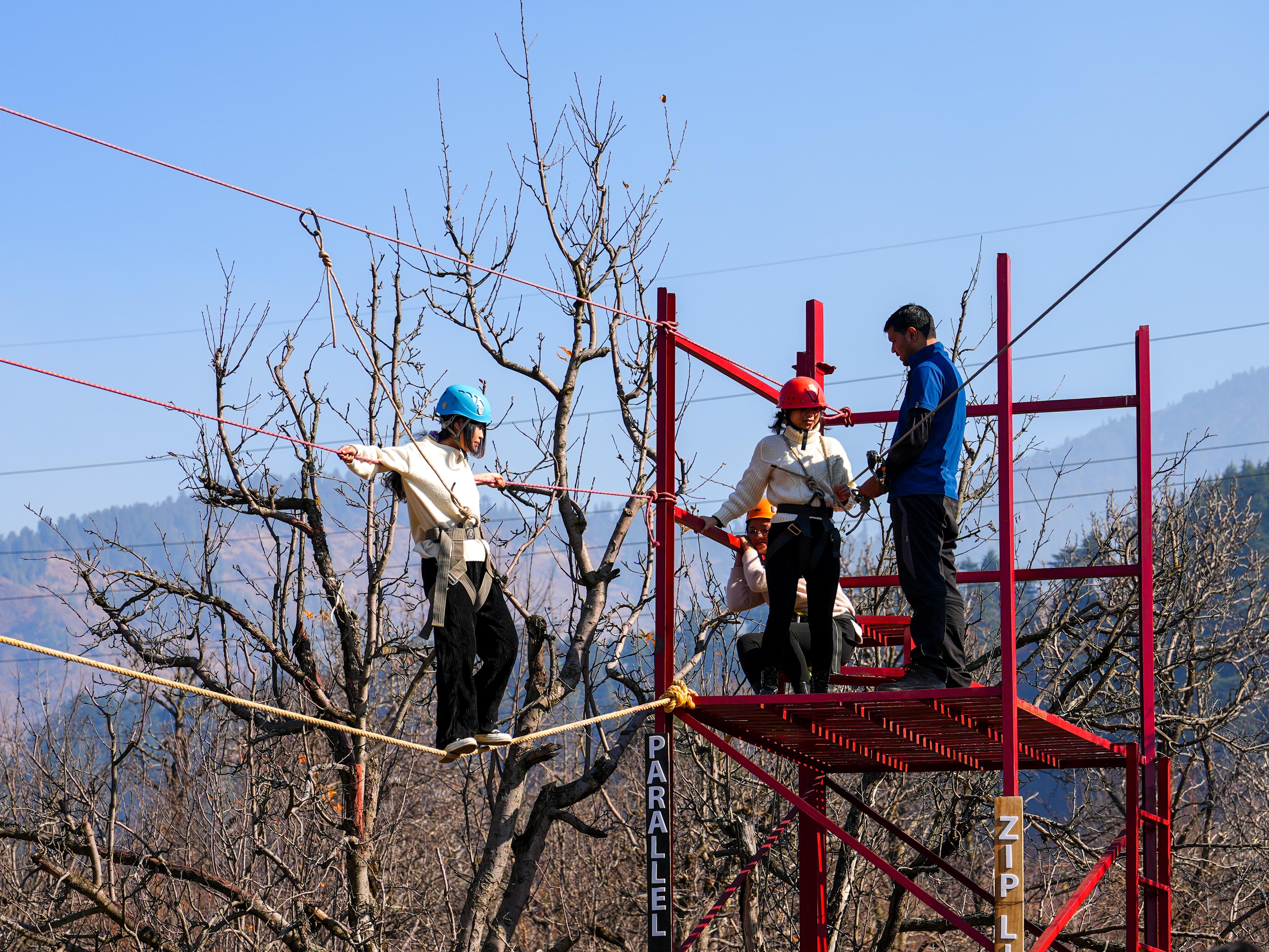 Aerial view of the adventure camp