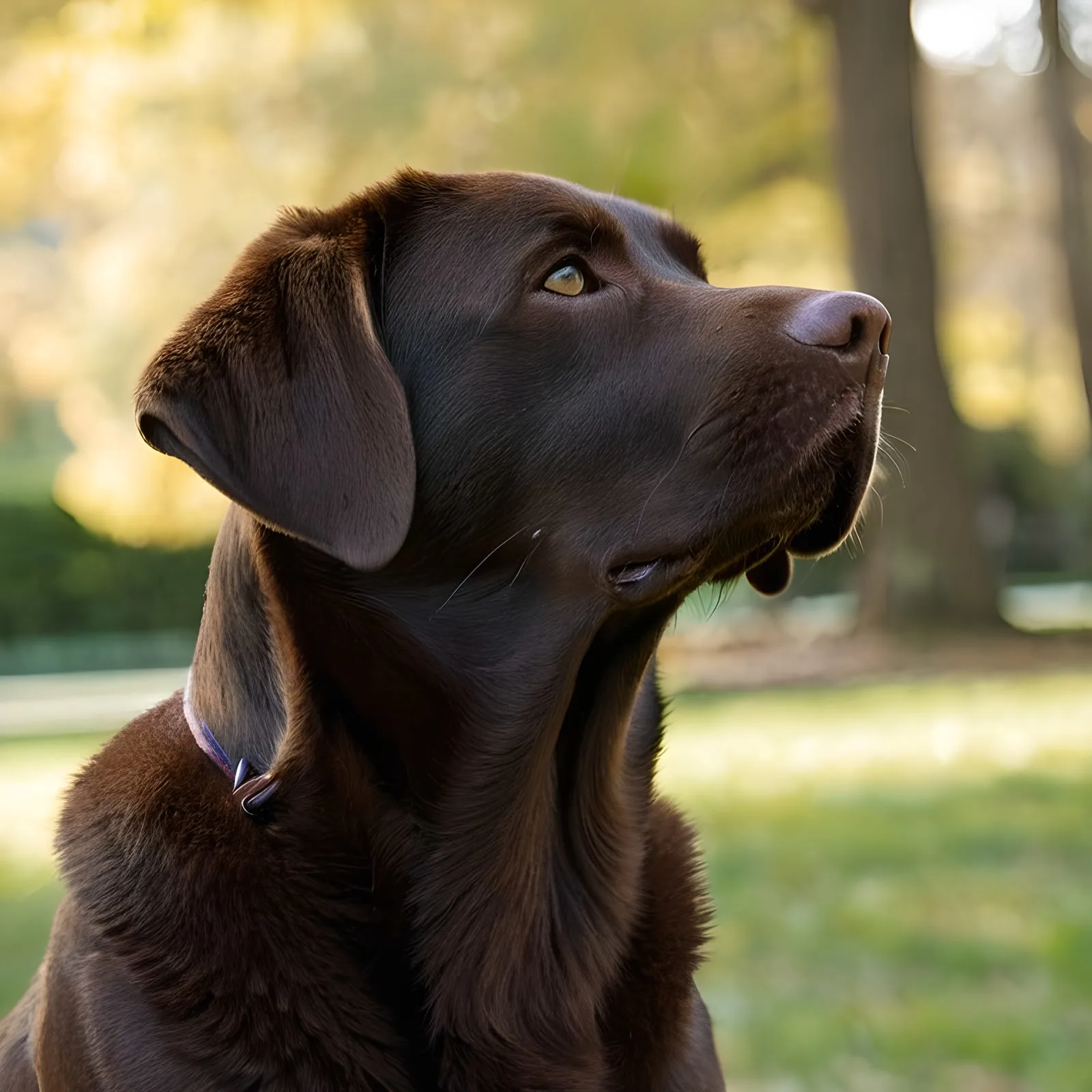 Портрет на шоколадов лабрадор с ясен поглед — показател за добро общо здраве