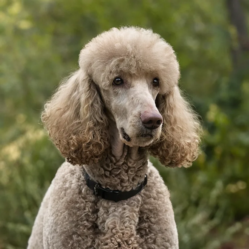 Портрет на стандартен пудел с елегантна поза