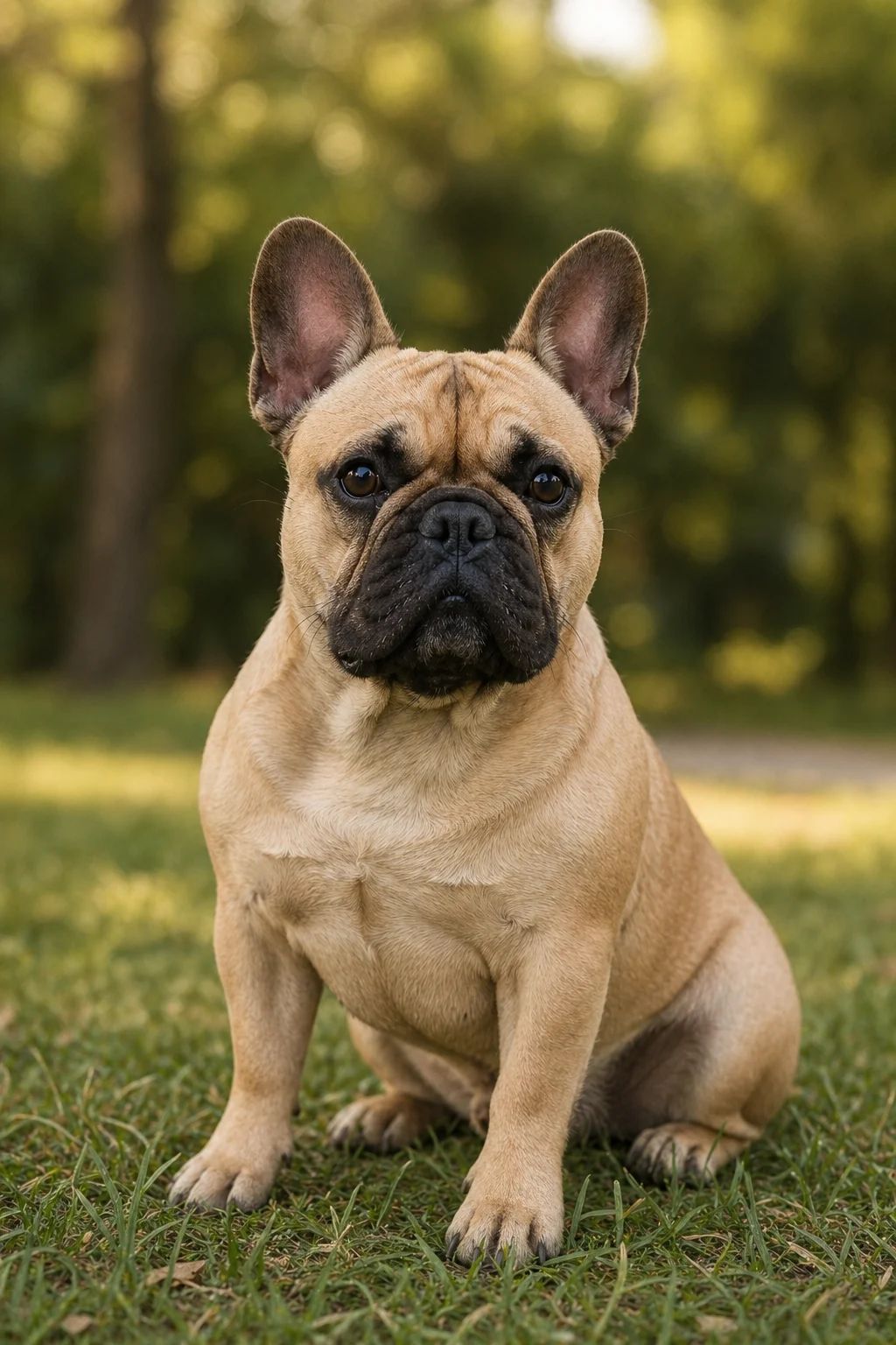 French Bulldog portrait in soft outdoor light showing the breed expressive face and bat ears