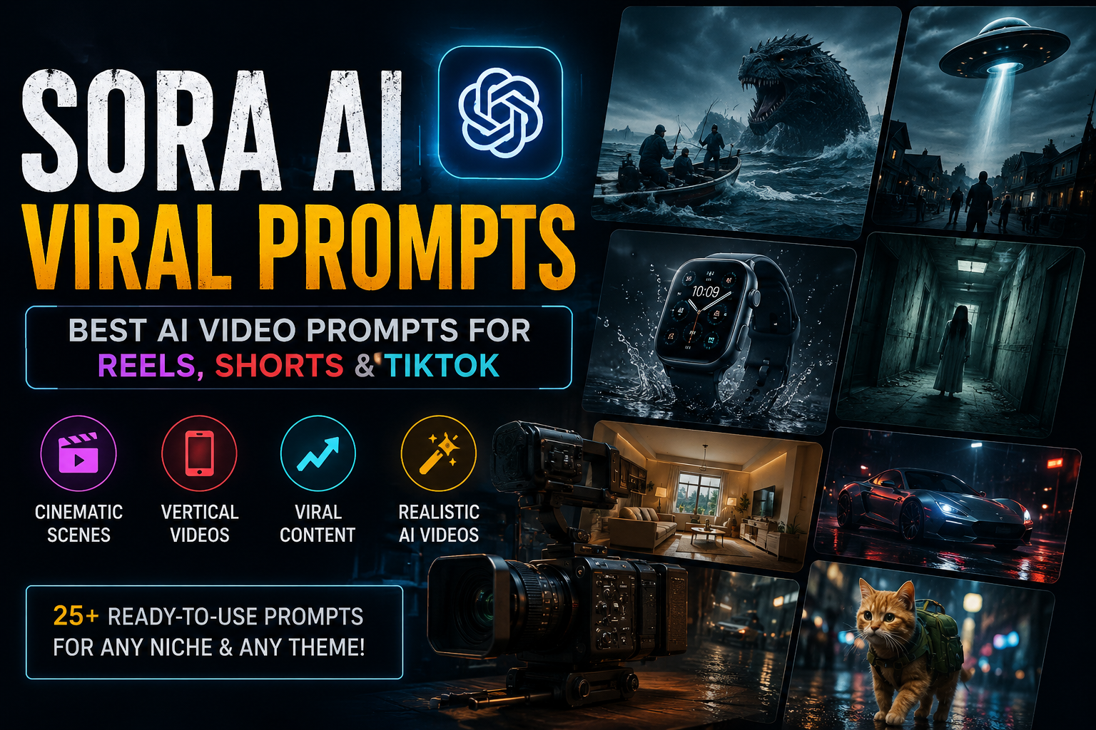 Sora AI Viral Prompts: Best AI Video Prompts for Reels, Shorts & TikTok