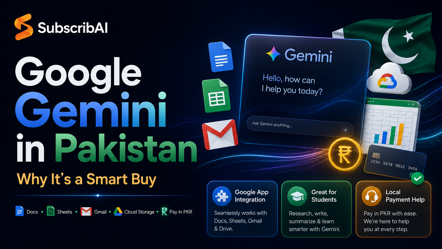 Google Gemini paid plan being purchased in Pakistani rupees through a local gateway