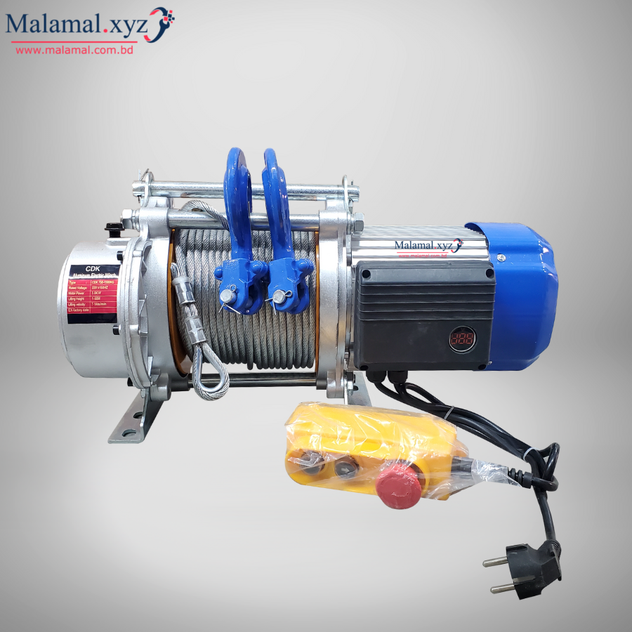 Winner Side Rope Electric Wire Rope Hoist 1500 KG 50 Mtr Industrial Horizontal Brand ...