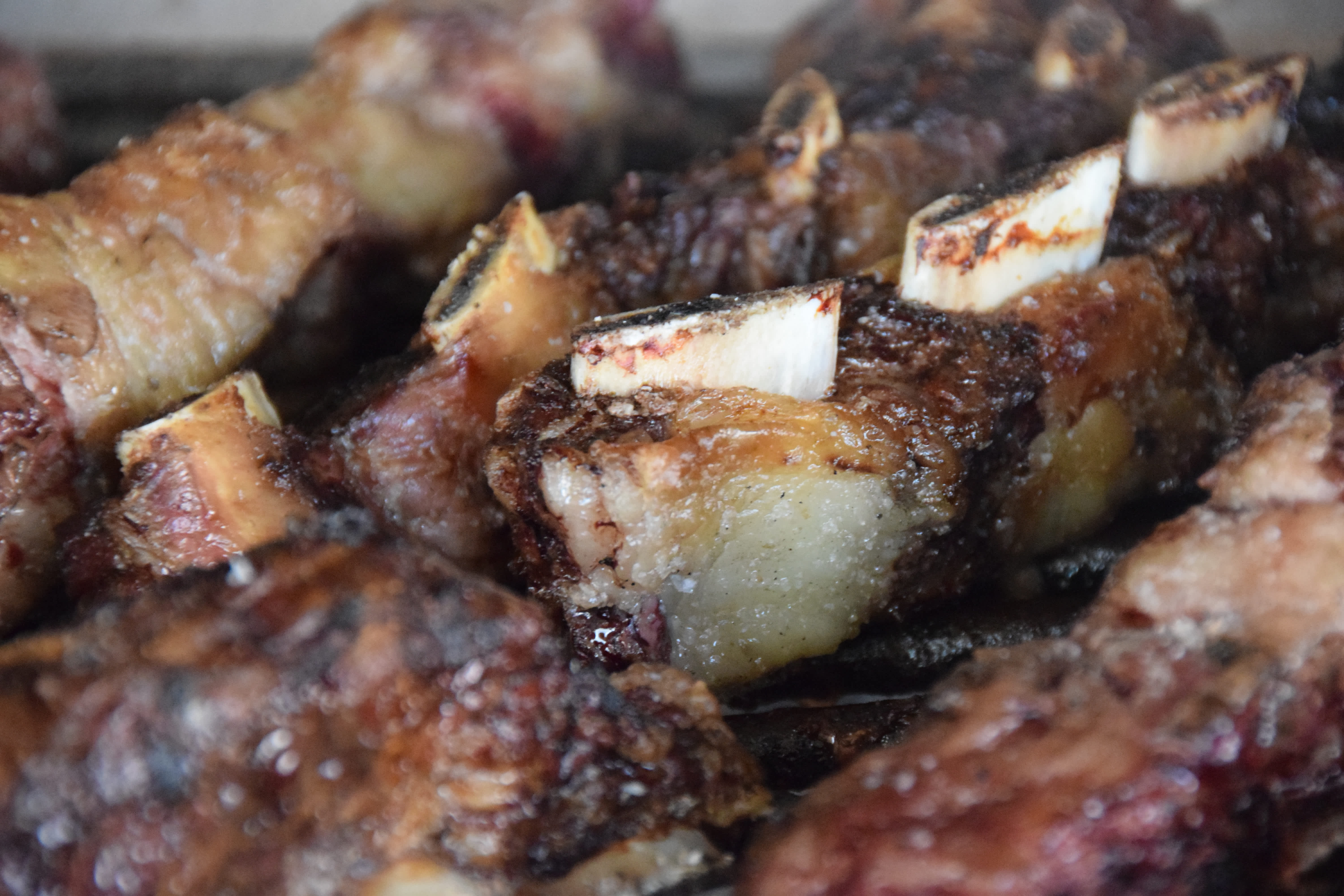 Short ribs grilling on the table