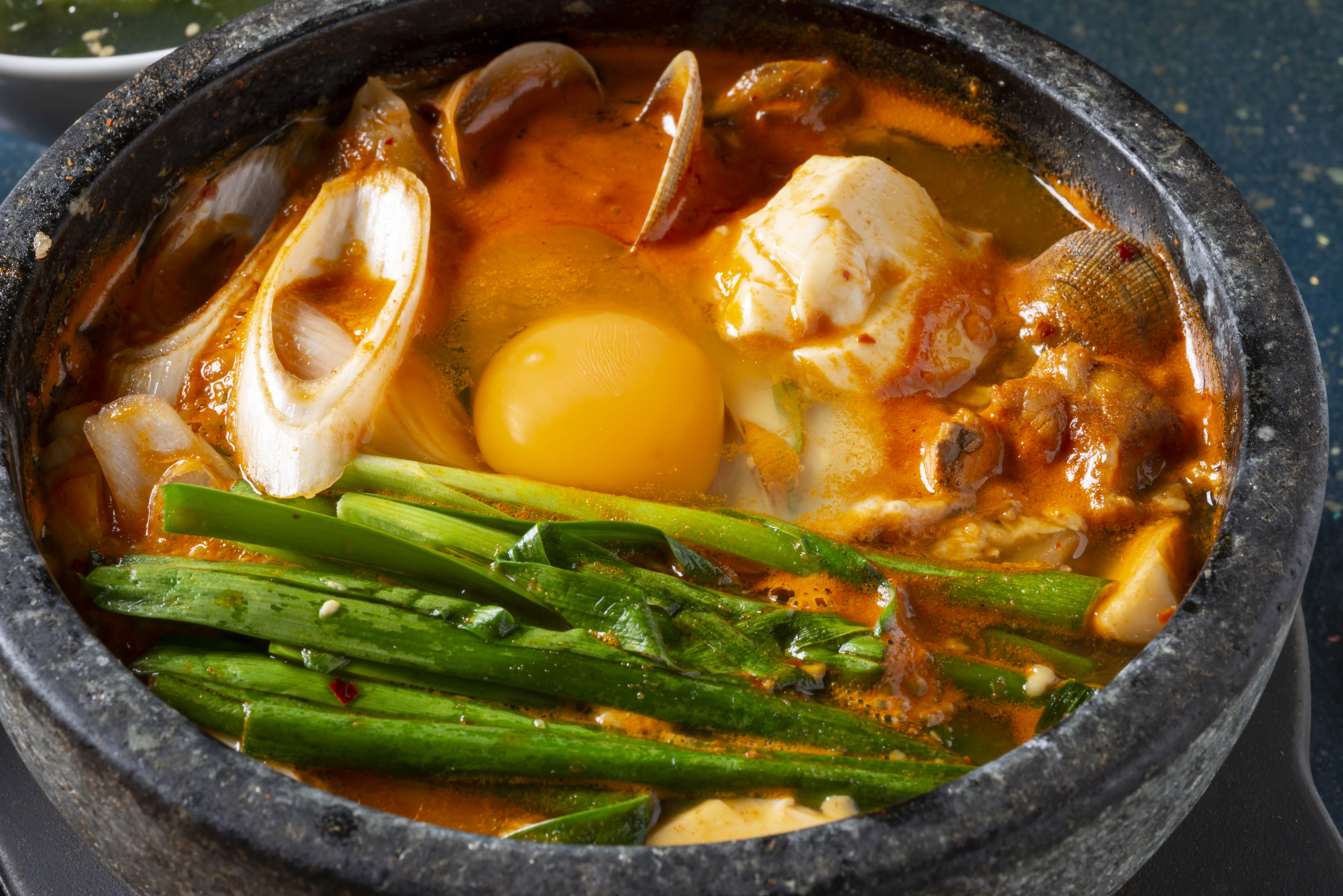 Asparagus and egg variation of soondubu