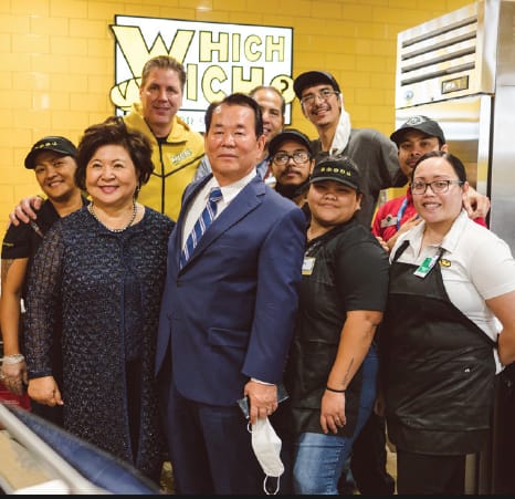 Jason and Joyce Yoo with Which Wich team