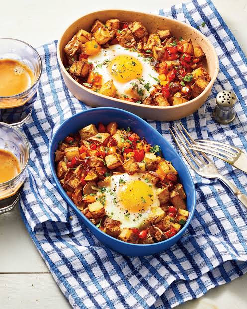 Baked Eggs and Potatos