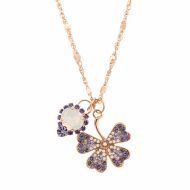Pandantiv cu lant Purple Rain placat cu aur 24K | 5075/2-1062RG