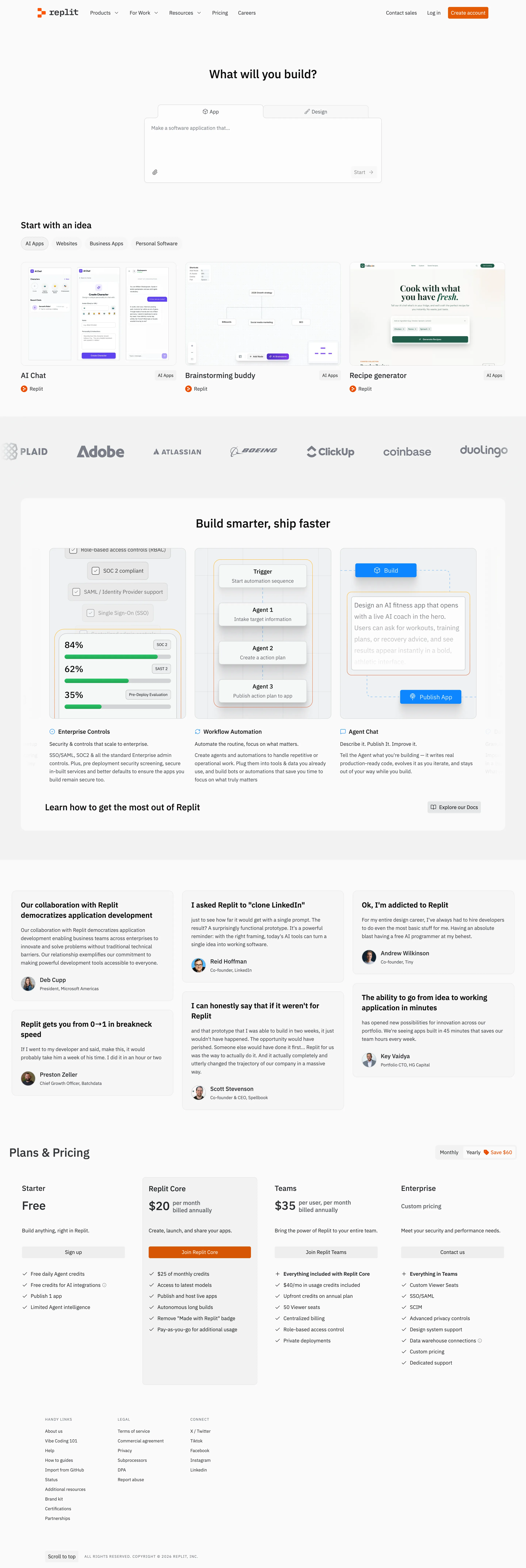 replit.com landing page screenshot