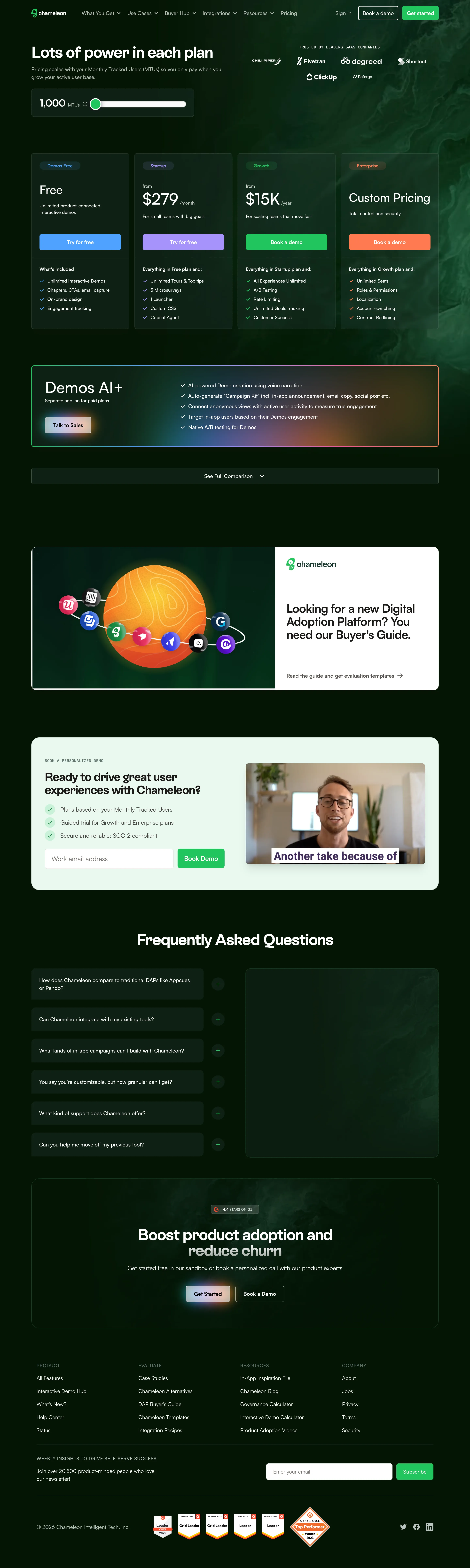 chameleon.io landing page screenshot