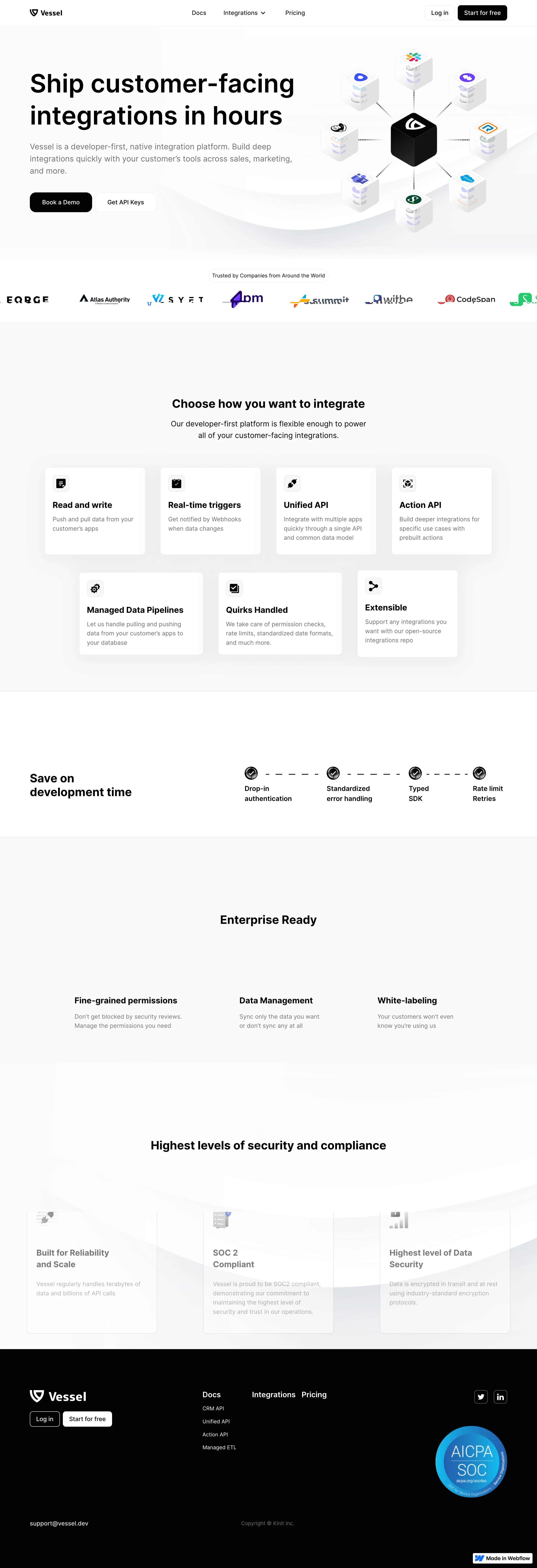 Vessel.dev landing page screenshot
