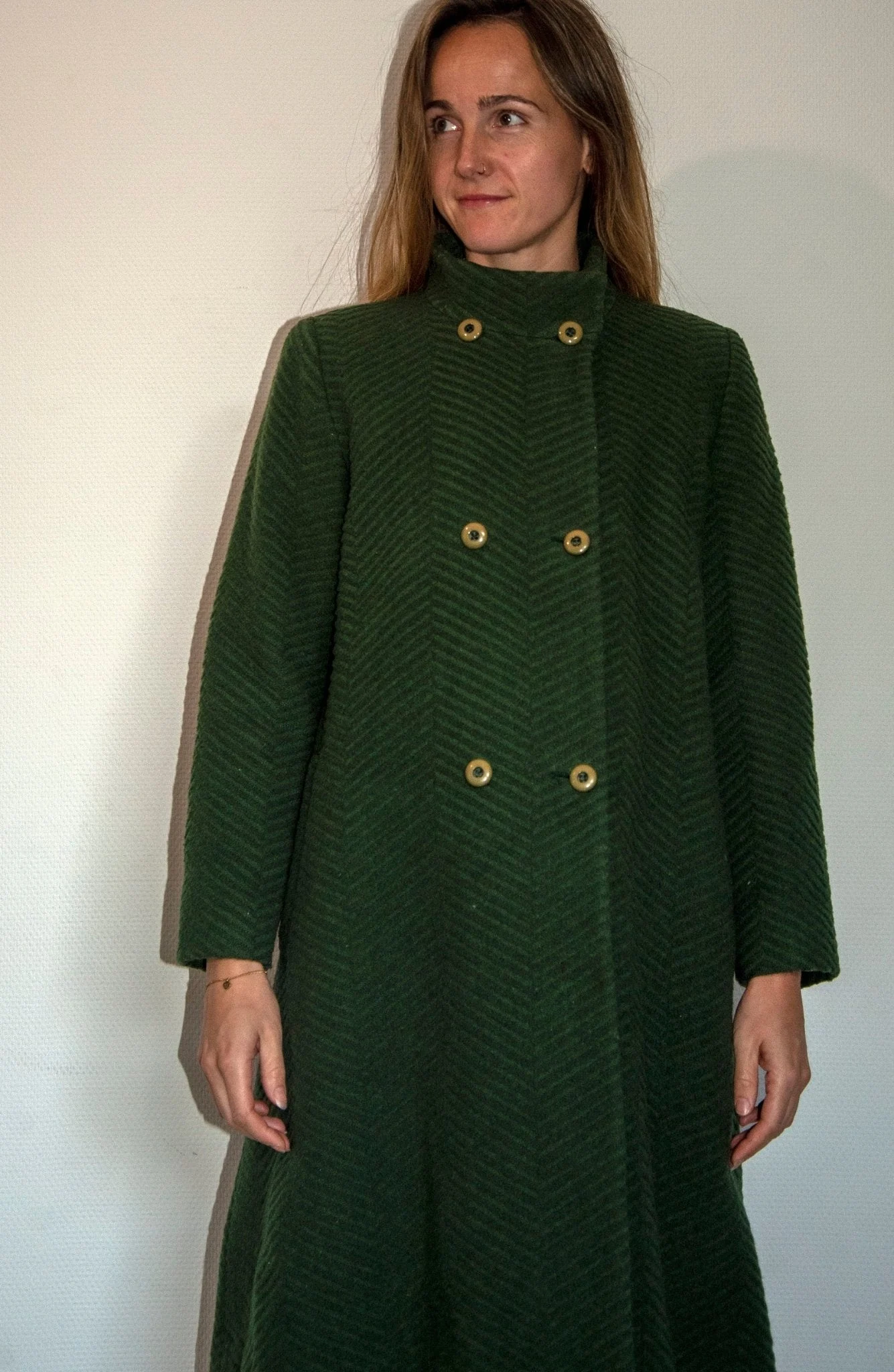 unique-1970s-moss-green-a-line-wool-coat-with-pockets-made-in-italy-essential-fall-winter-vintage-fashion-918111