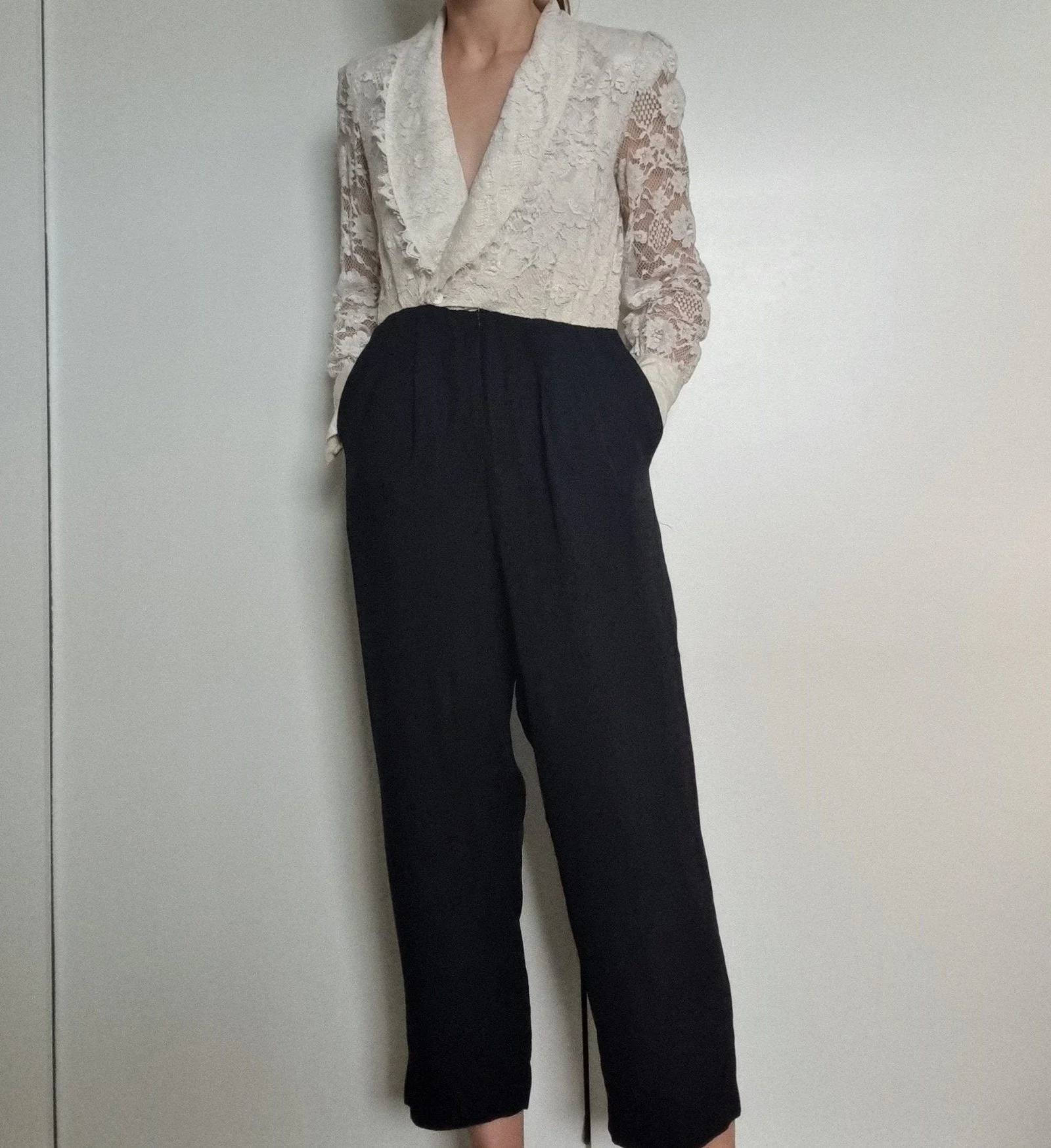vintage-lace-jumpsuit-1970s-jr-nites-petite-by-caliendo-black-and-white-size-8-992273