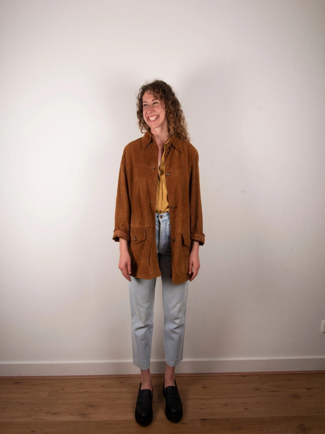 Gorgeous Brown Suede Vintage 80s Leather Jacket | Capsule Wardrobe Addition | Made In Italy | Oversized Jacket | Size M