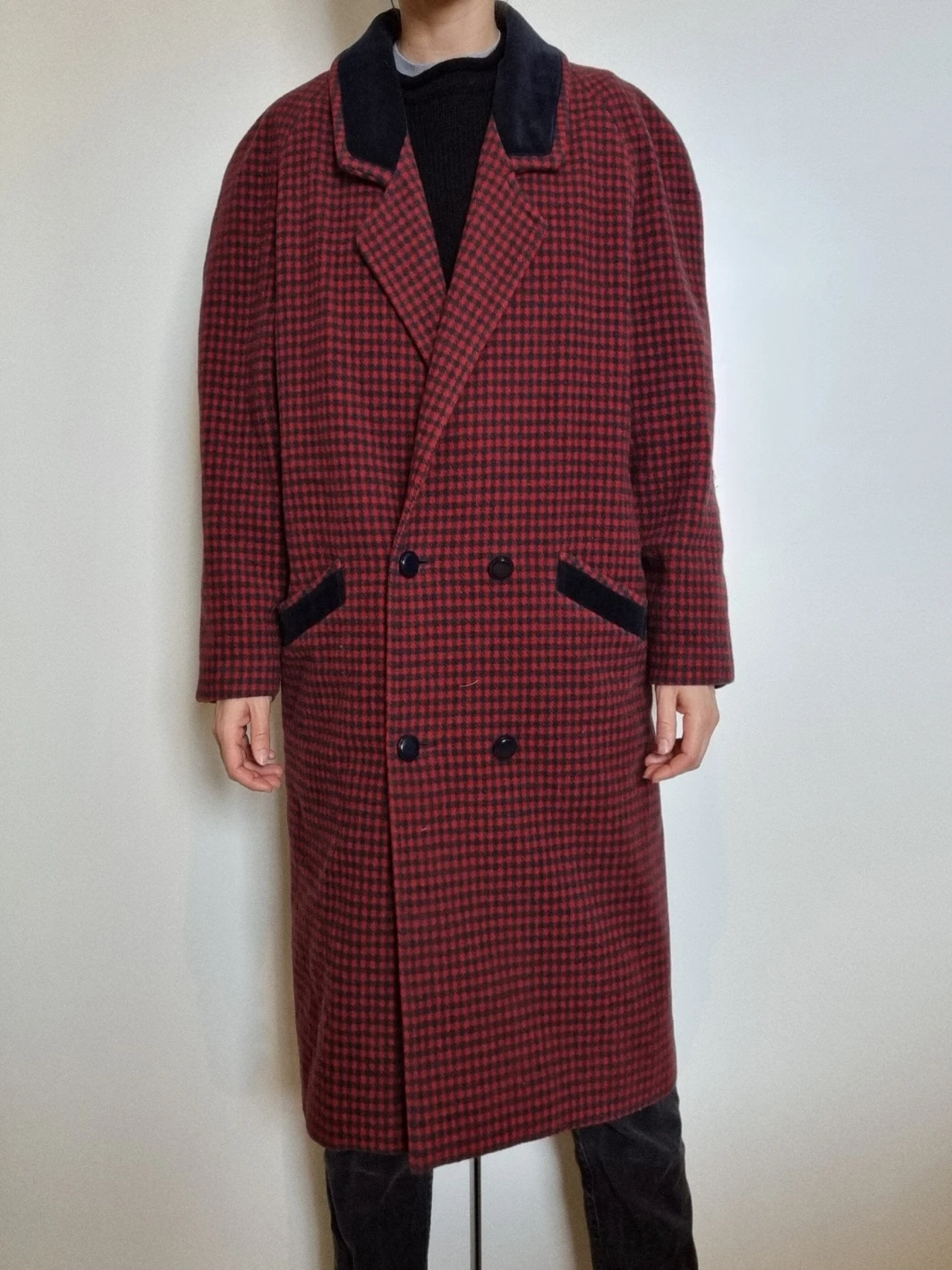 Vintage 1980s Martelli Red Wool Plaid Wintercoat Size 12