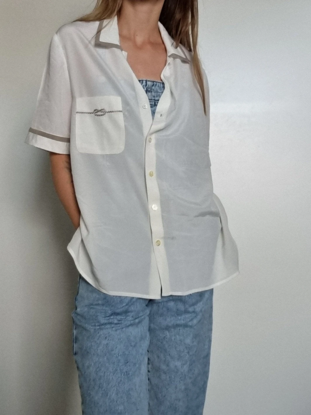 Vintage 1970s White Luisa Spagnoli Blouse