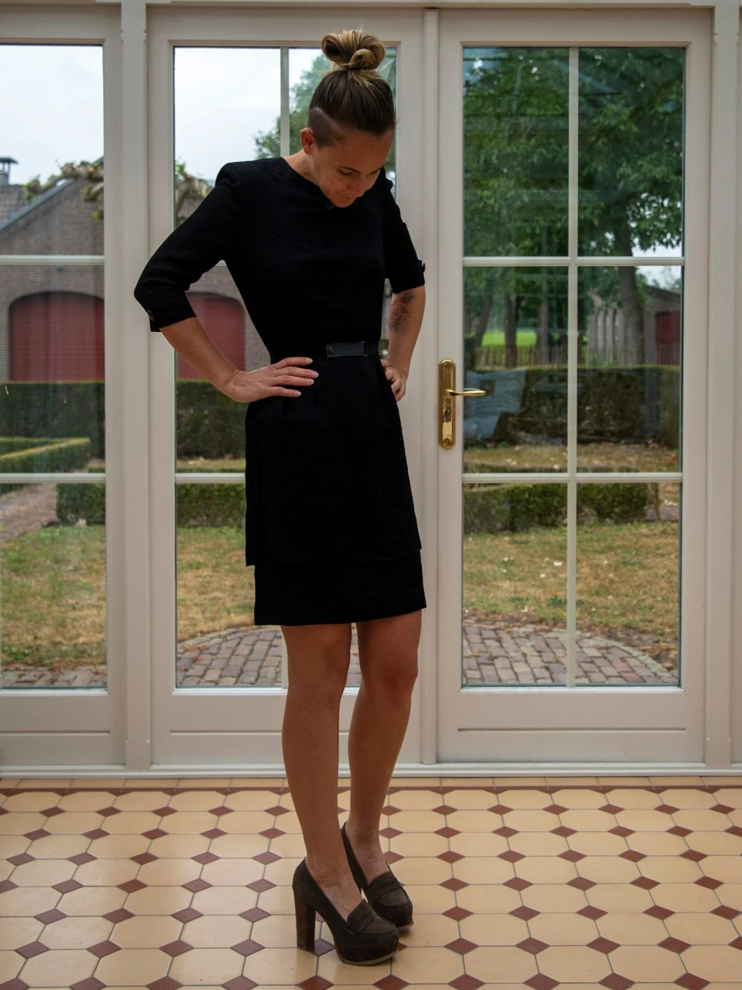 80s black formal elegant Carven Paris designer vintage dress size 8