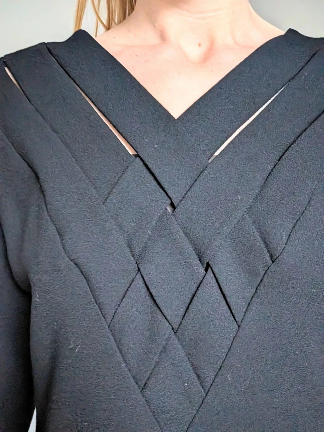 1980s Black Wool Mini Dress | Size 38 | David Molho | Excellent Condition