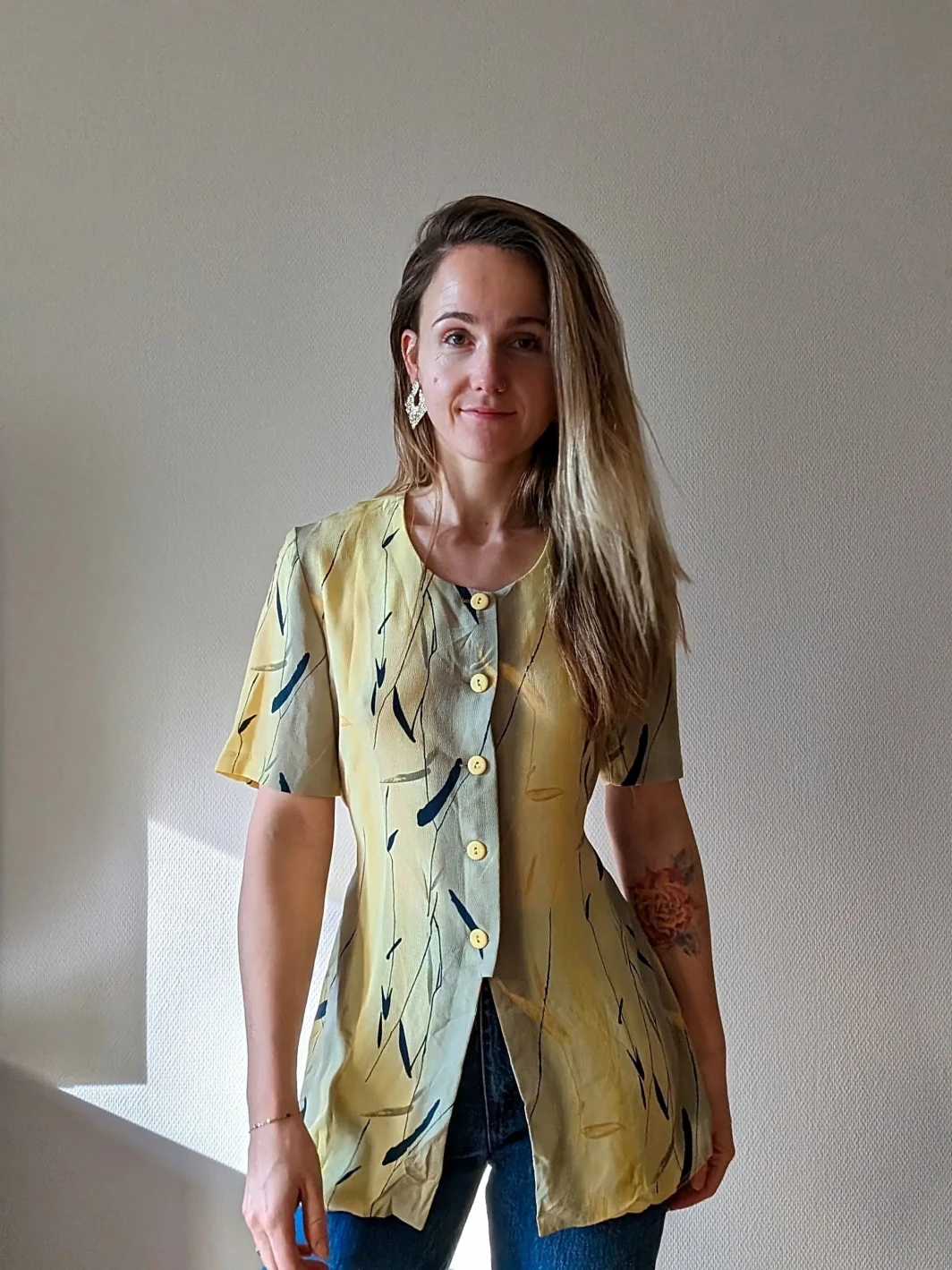 Late 80s Charles Laurent Yellow Blouse | French-Made | Size M