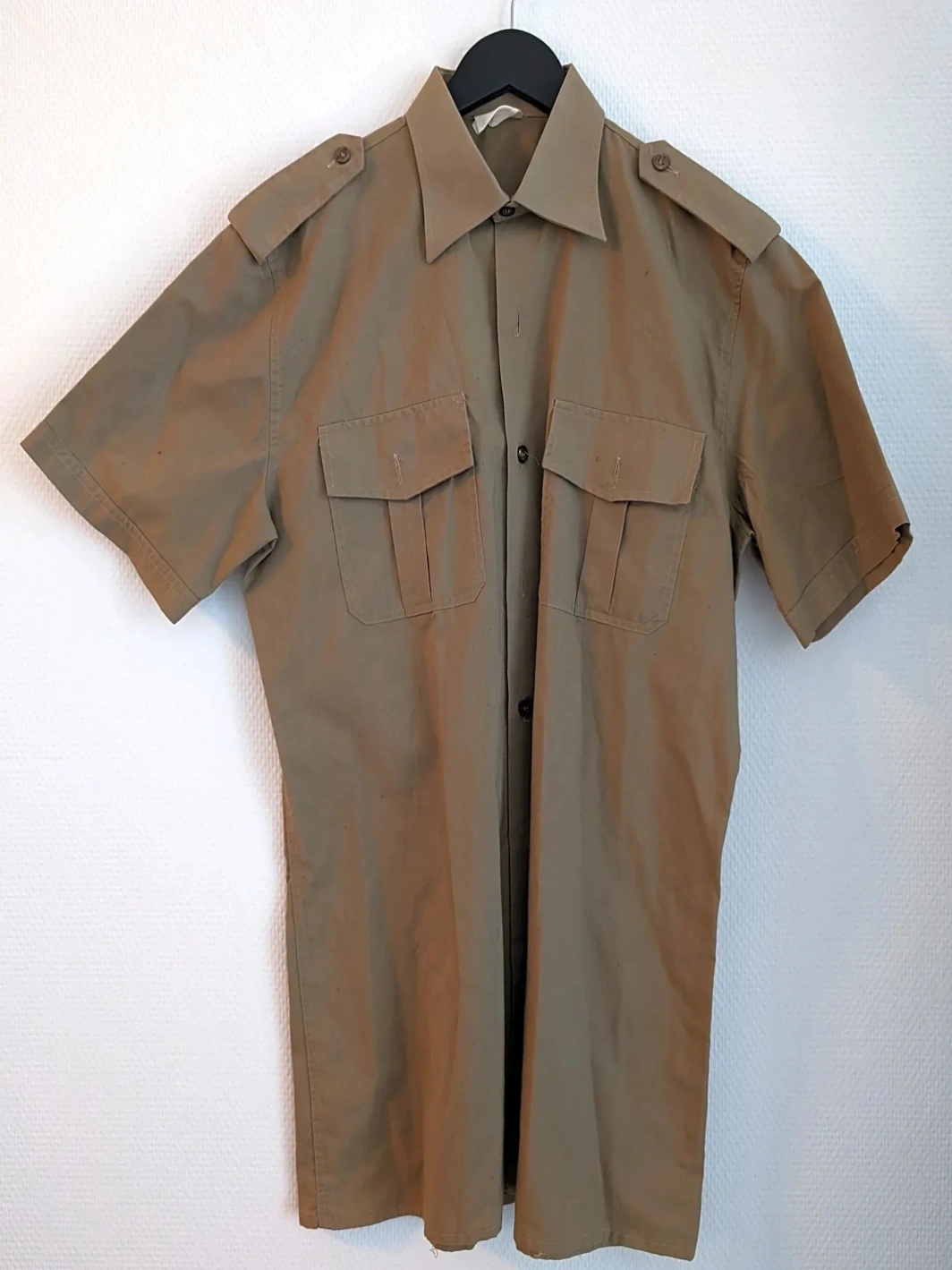 Men's Spring Cotton Shirt | Moss Green with Pockets | Size Medium