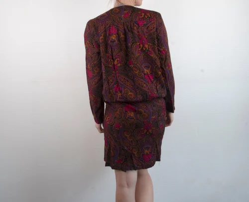 Vintage 1970s Floral Longsleeve Bubble dress | Made in USA | Size 8