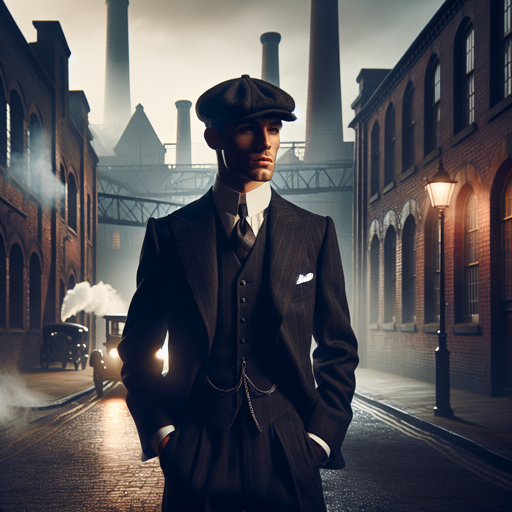 Scène vintage Peaky Blinders avec costumes 1920 style Birmingham