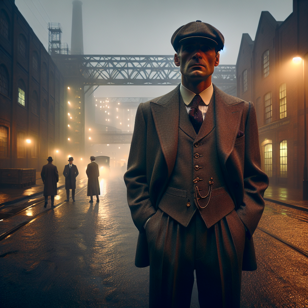 Ambiance Peaky Blinders, costume trois pièces, rue Birmingham 1920
