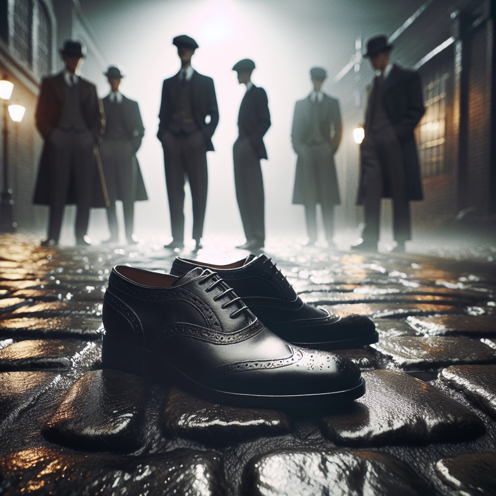 Ambiance Peaky Blinders avec chaussures style années 1920