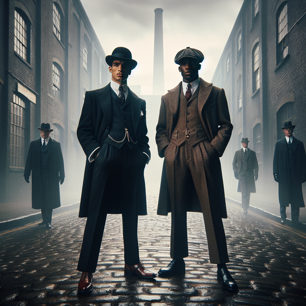 Ambiance Peaky Blinders années 1920, style dandy vs gangster