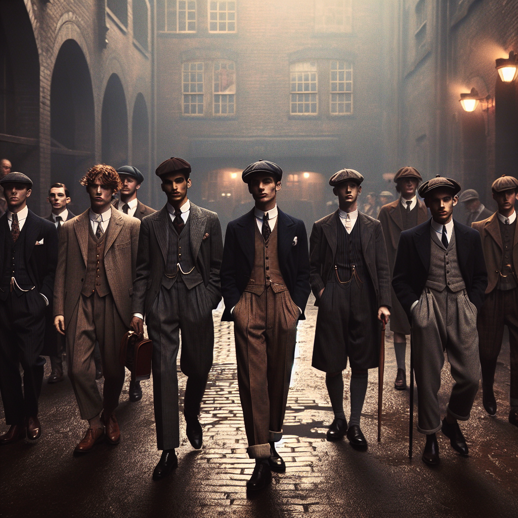 Style vintage Peaky Blinders année 1920, ambiance sombre Birmingham