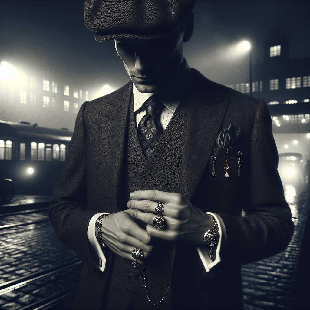Scène Peaky Blinders années 1920 bijoux masculins bague chevalière