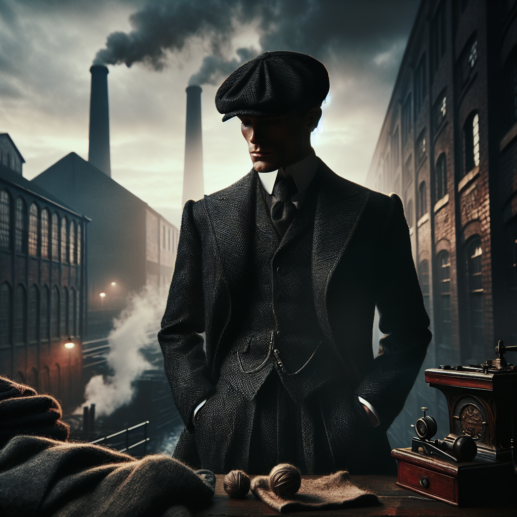 Costumes 1920 style Peaky Blinders en tweed, laine et coton épais