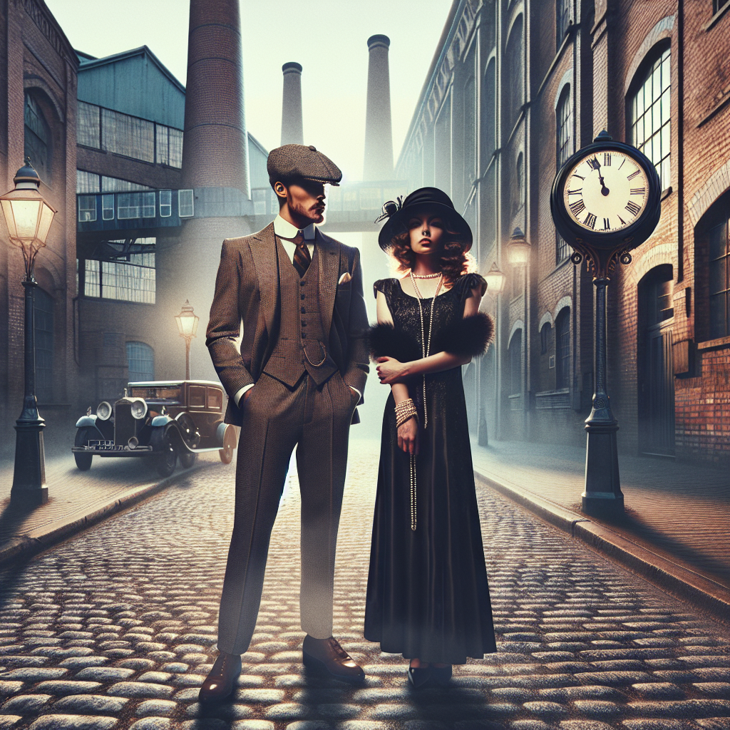 Style Peaky Blinders, tenue moderne transformée en look rétro 1920