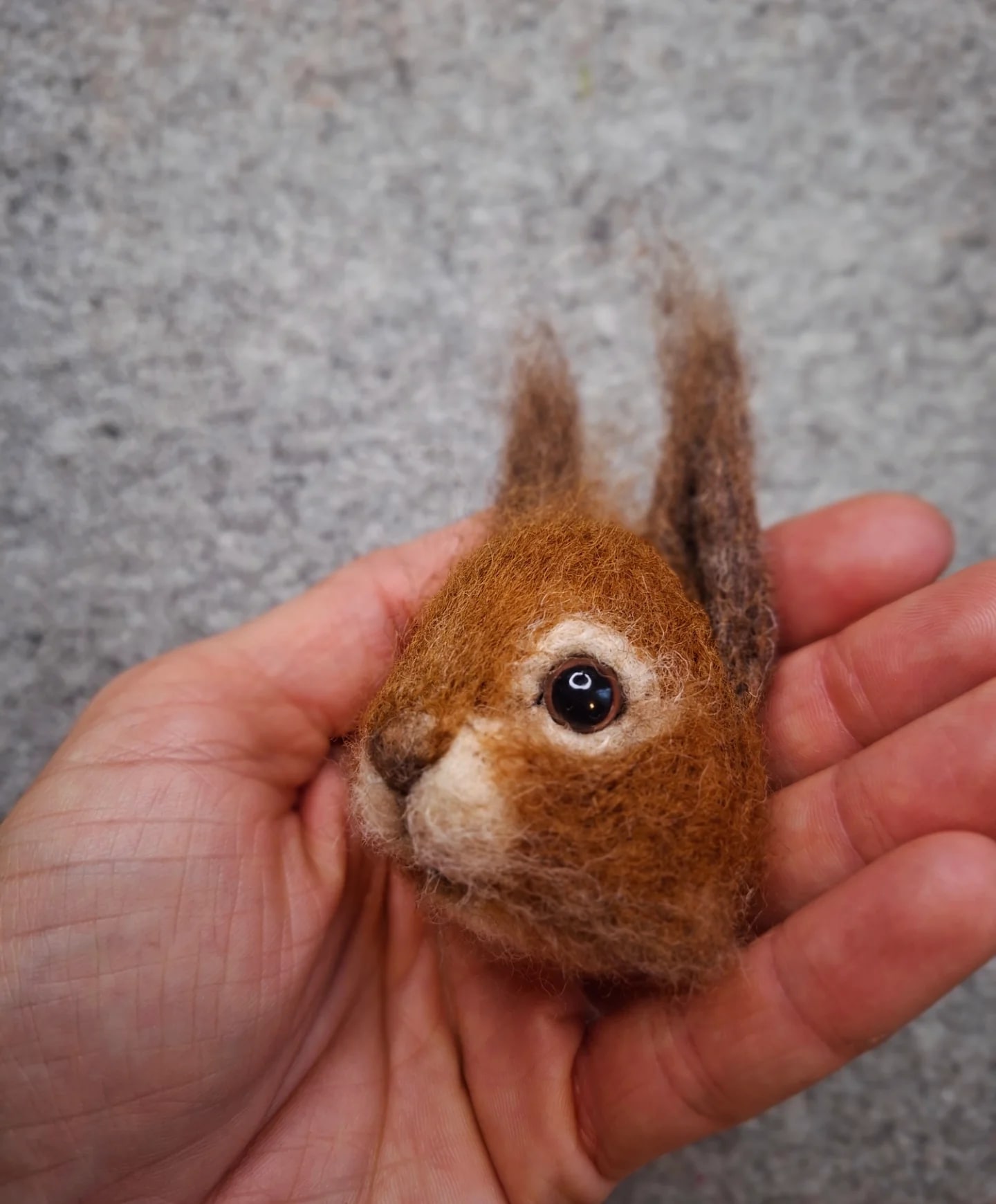 Needle felted forest squirrel brooch