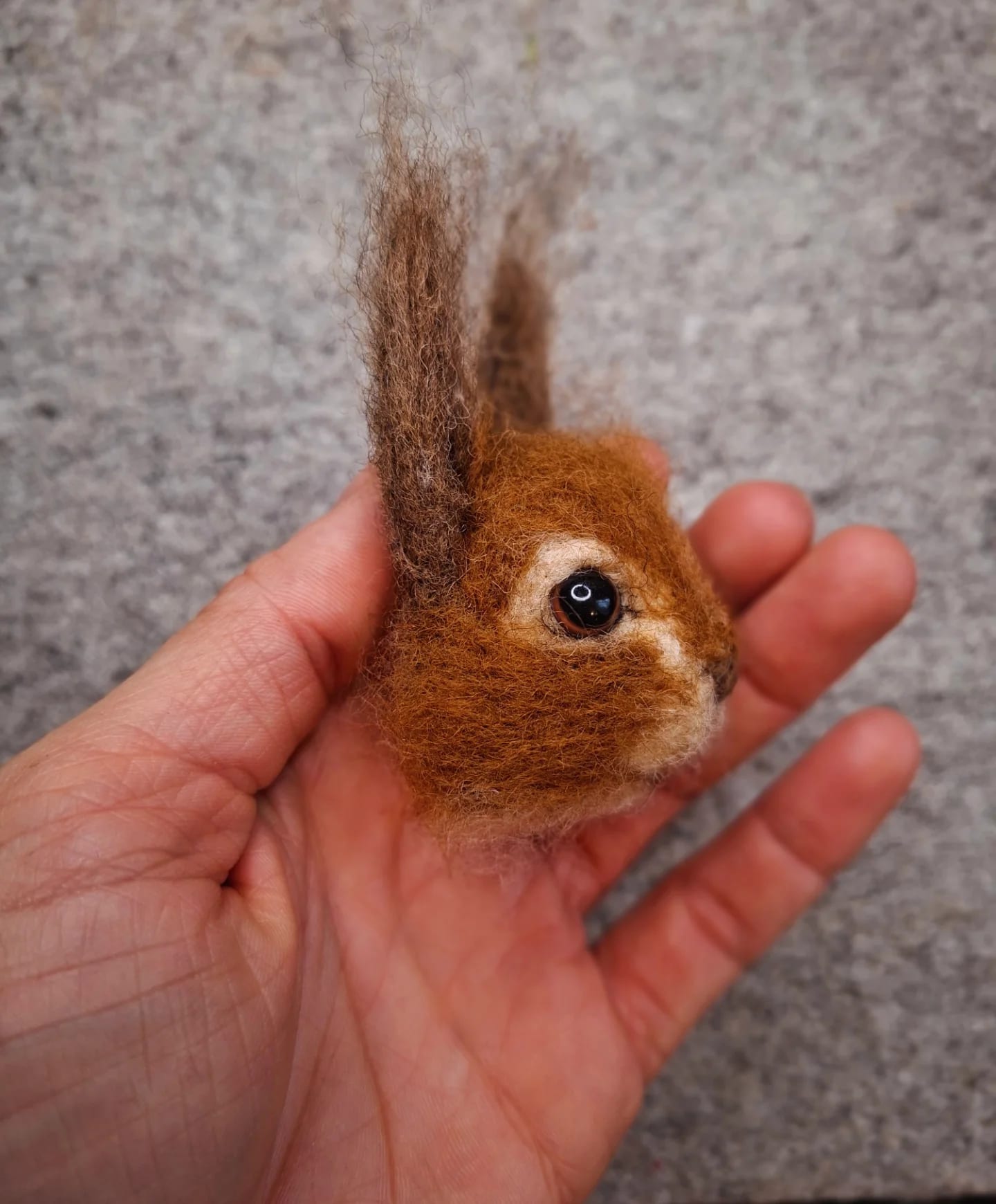 Needle felted forest squirrel brooch