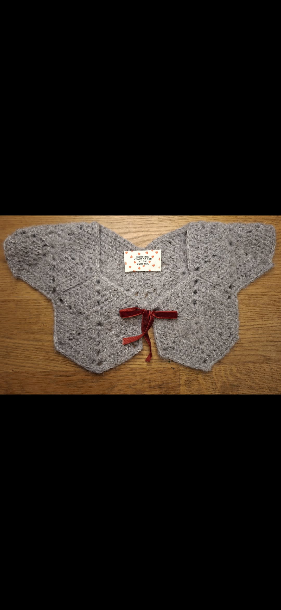 Crocheted granny square collar 