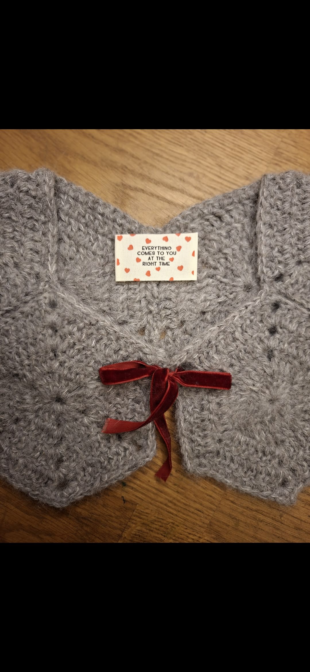 Crocheted granny square collar 