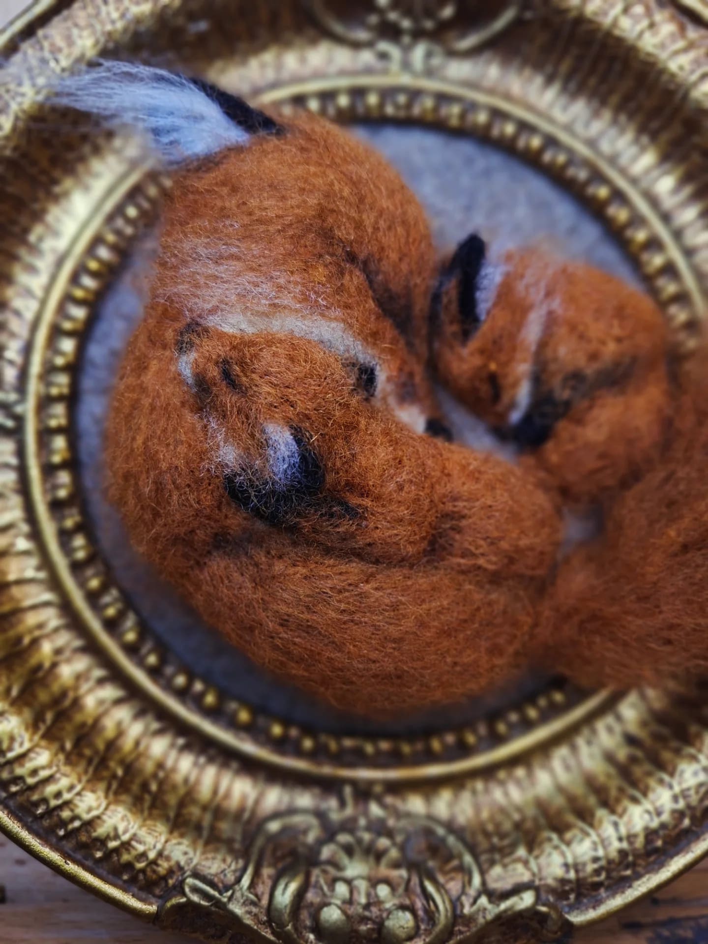 Needle felted mommy fox