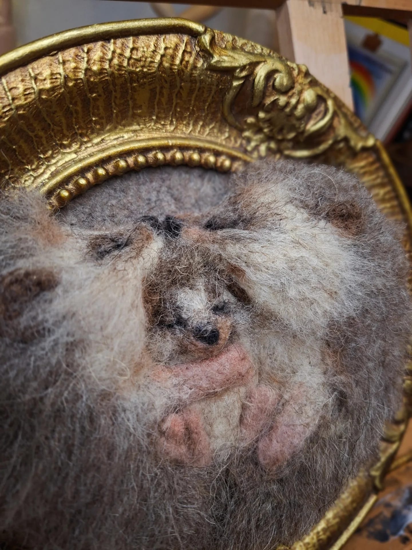 Needle felted hedgehog family