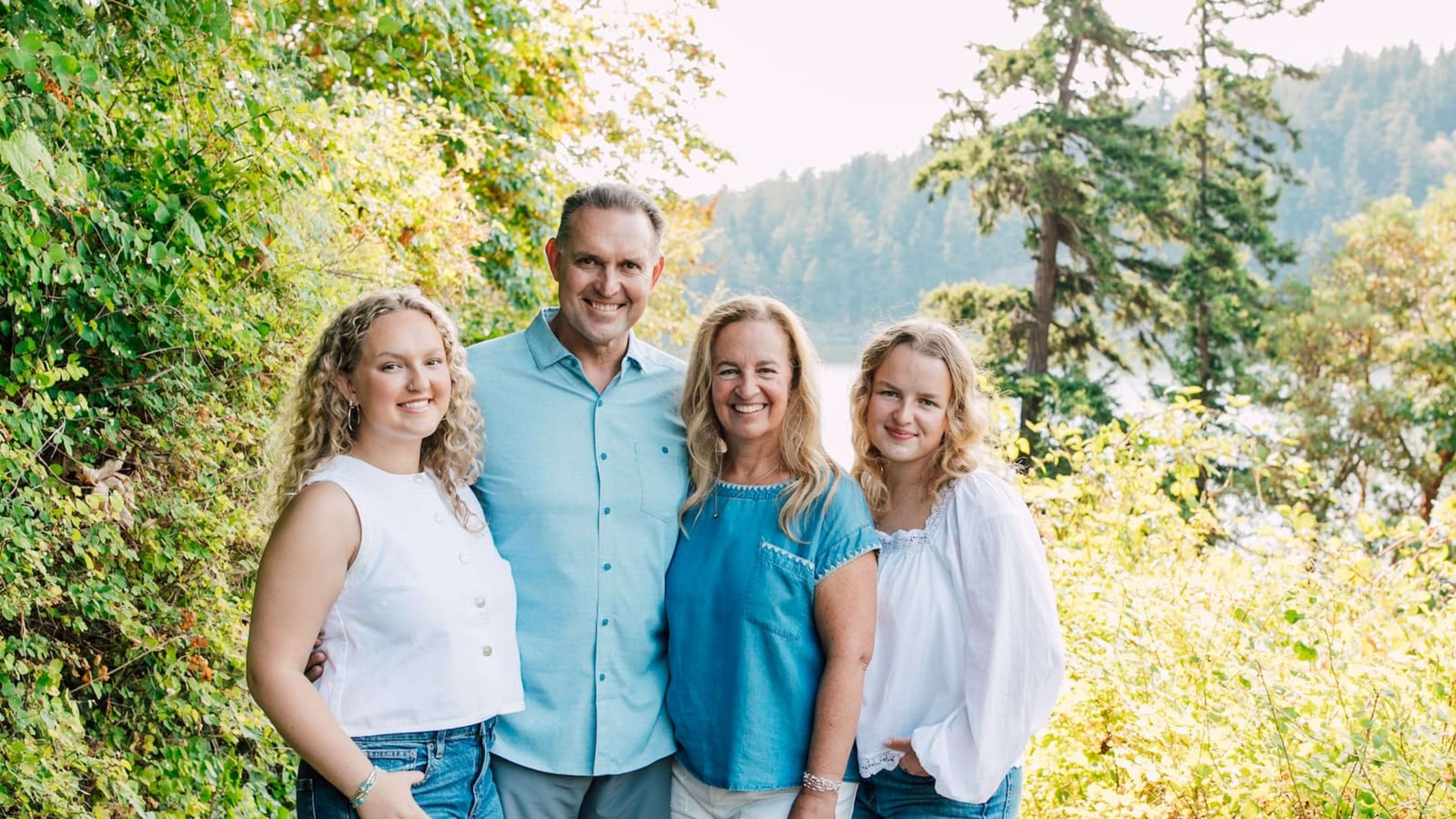 Sean Hawes with his wife Kimberly and their daughters Sierra and Sage near Bellingham, WA