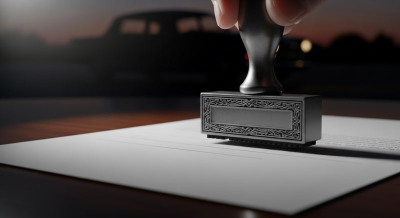 ختم المقاطعة على توكيل سحب البطاقة الرمادية