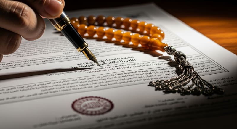 يد توقع على وثيقة قانونية بمساعدة محامي عقارات جدة لضمان الحقوق.