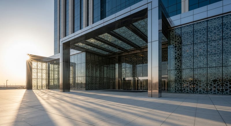 مبنى حديث في جدة حيث يقدم محامي عقارات جدة استشاراته القانونية.